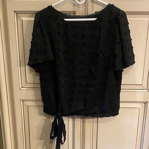 Chic Black Women's Blouse with Tie Detail